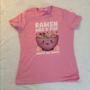Port and Company Pink Ramen and K-Pop Tee NWT custom shirts